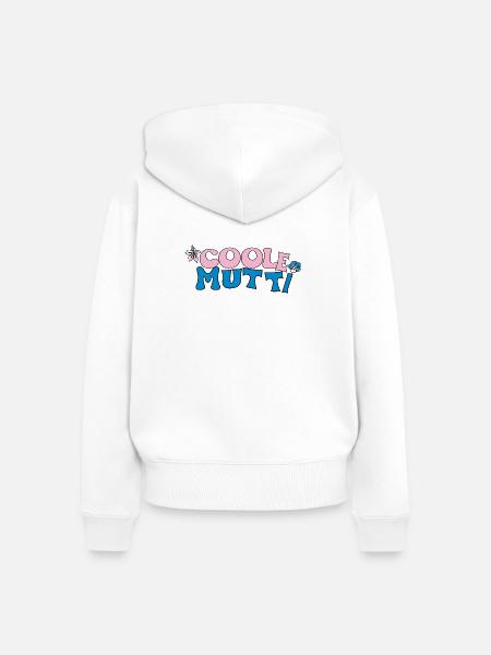 Coole Mutti - Frauen Premium Bio Zip Hoodie - Weiß