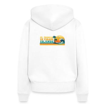 St. Thomas Virgin Islands Spring Break Kreuzfahrtreise - Frauen Premium Bio Zip Hoodie - Weiß - Hinten - AI Model Female 172 light (172cm)