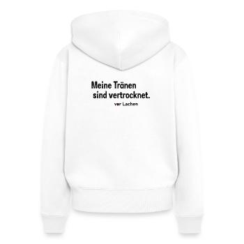 Tränen vertrocknet - Frauen Premium Bio Zip Hoodie - Weiß - Hinten - AI Model Female 172 light (172cm)