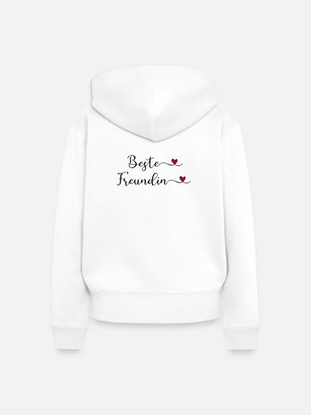 Beste Freundin - Frauen Premium Bio Zip Hoodie - Weiß