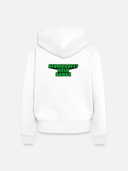 Atomkraft? Nein danke - Frauen Premium Bio Zip Hoodie - Weiß