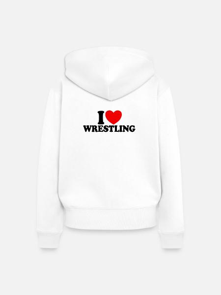Ich liebe Wrestling - Frauen Premium Bio Zip Hoodie - Weiß