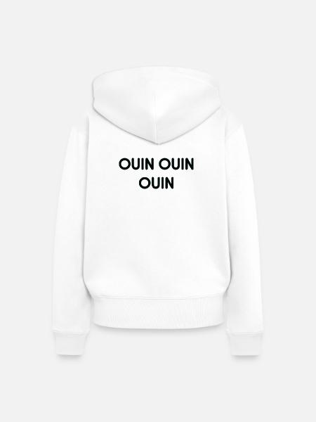 Quin Quin Monochrome Echo - Frauen Premium Bio Zip Hoodie - Weiß