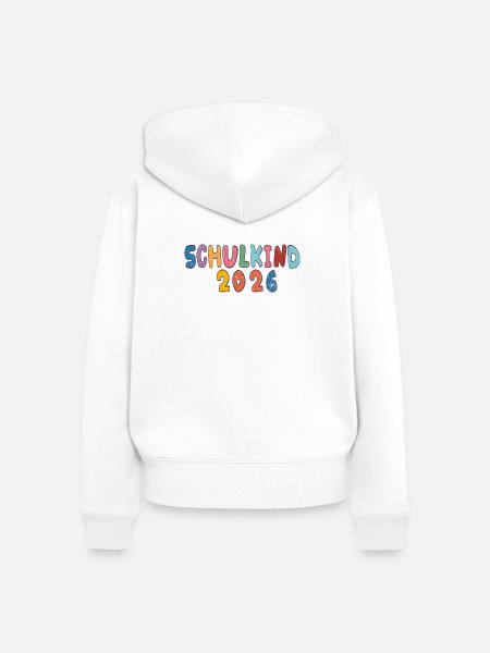 Schulkind 2026 - Frauen Premium Bio Zip Hoodie - Weiß