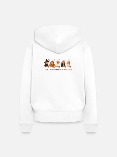 Halloween-Garnelen - Frauen Premium Bio Zip Hoodie - Weiß