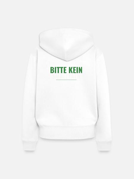 Bitte kein Smalltalk – Abschiedsgeschenk Shirt - Frauen Premium Bio Zip Hoodie - Weiß