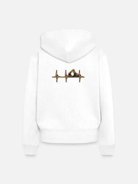 Baggerfahrer Herzschlag EKG Bagger T-Shirt - Frauen Premium Bio Zip Hoodie - Weiß