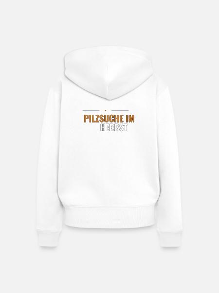 Pilzsuche im Herbst. Herbstliches Sammel - Frauen Premium Bio Zip Hoodie - Weiß