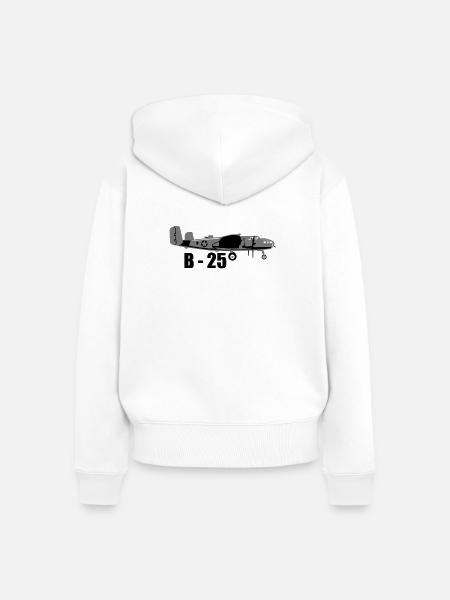 Bomber B-25 - Frauen Premium Bio Zip Hoodie - Weiß