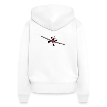 Flugzeug - Frauen Premium Bio Zip Hoodie - Weiß - Hinten - AI Model Female 172 light (172cm)