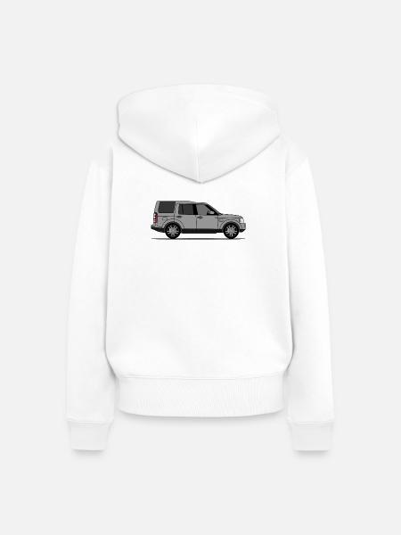 Entdeckung 4 Grau - Frauen Premium Bio Zip Hoodie - Weiß