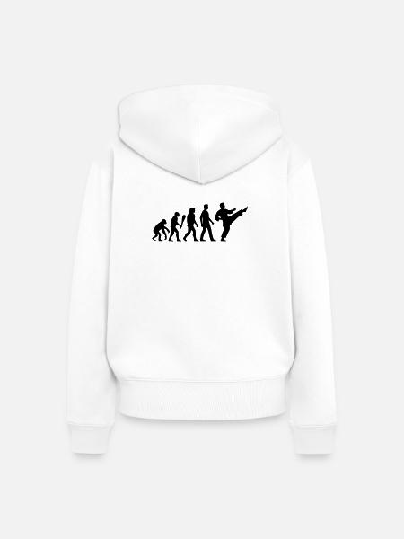 Karate Evolution - Frauen Premium Bio Zip Hoodie - Weiß
