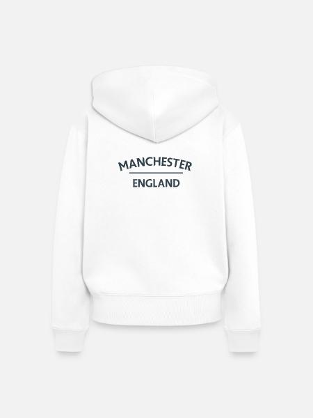 Manchester – England Lyric Design - Frauen Premium Bio Zip Hoodie - Weiß