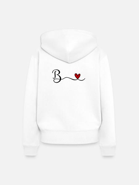 B - Frauen Premium Bio Zip Hoodie - Weiß