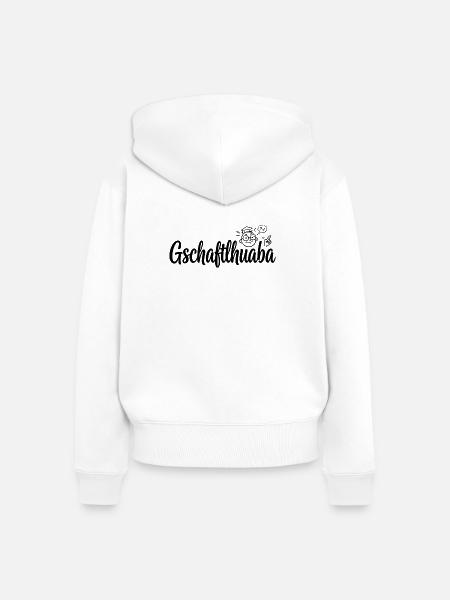 Gschaftlhuaba – Bayerischer Besserwisser - Frauen Premium Bio Zip Hoodie - Weiß