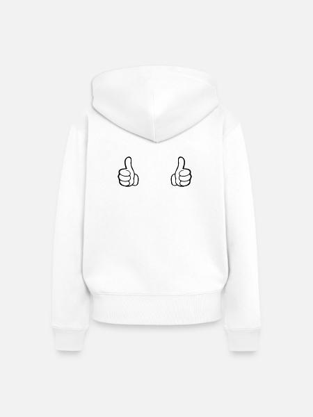 Like Hand - Frauen Premium Bio Zip Hoodie - Weiß