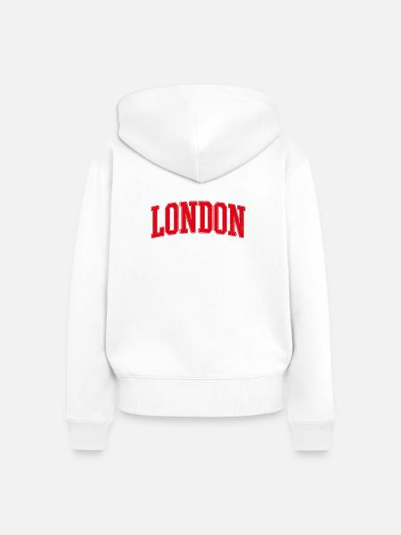 London Varsity Emblem - Frauen Premium Bio Zip Hoodie - Weiß