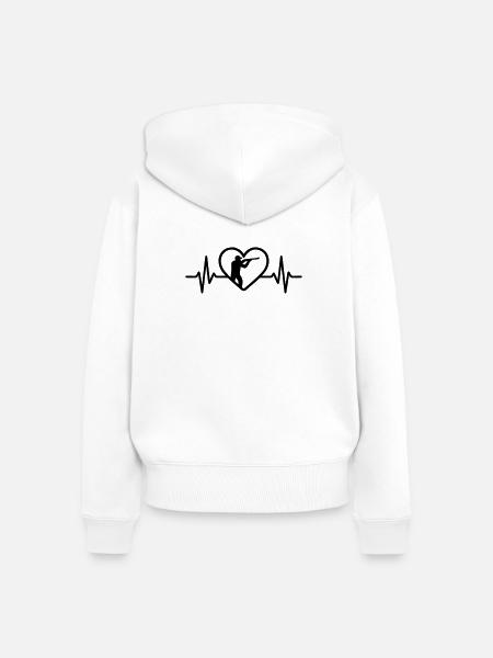 Herz Jäger – Leidenschaft Jagd - Frauen Premium Bio Zip Hoodie - Weiß