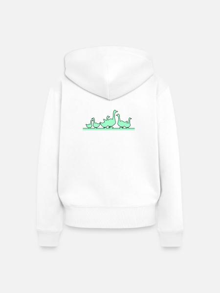 Enten Gänse - Frauen Premium Bio Zip Hoodie - Weiß