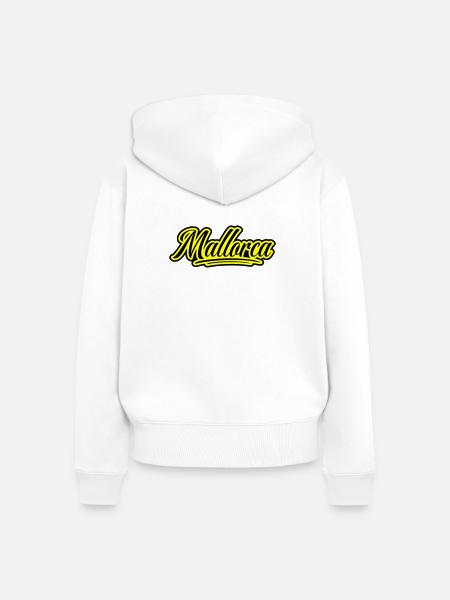 Mallorca Schrift - Frauen Premium Bio Zip Hoodie - Weiß