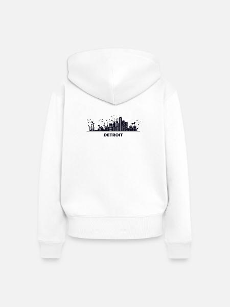 Detroiter Skyline Detroit - Frauen Premium Bio Zip Hoodie - Weiß