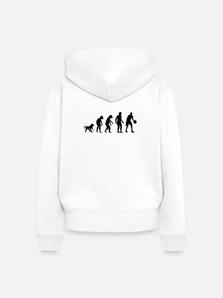 Basketball Evolution - Frauen Premium Bio Zip Hoodie - Weiß