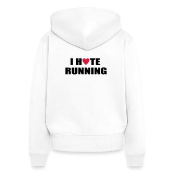 laufen - Frauen Premium Bio Zip Hoodie - Weiß - Hinten - AI Model Female 172 light (172cm)