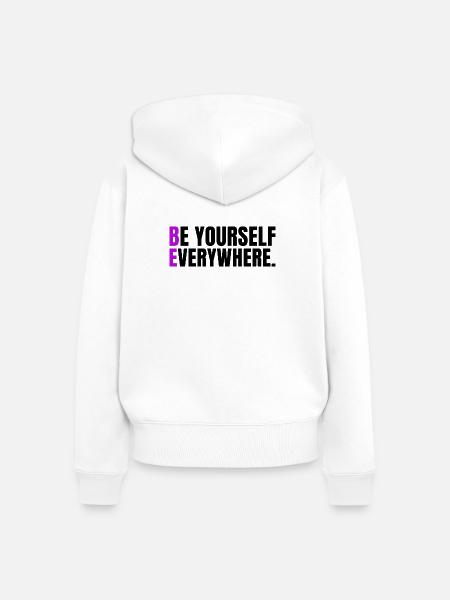 Sei überall du selbst - Frauen Premium Bio Zip Hoodie - Weiß