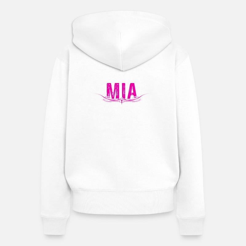 MIA décoré - Sweat à capuche zippé Premium bio Femme - blanc