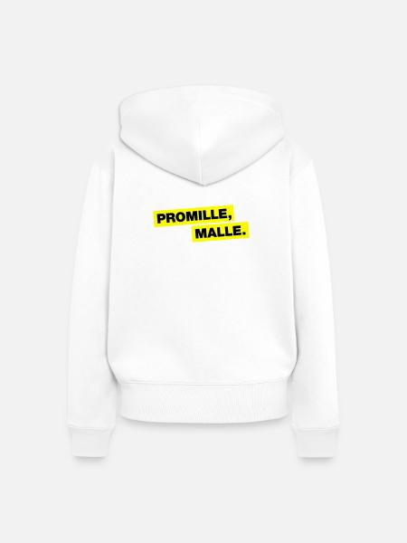 Promille, Malle - Frauen Premium Bio Zip Hoodie - Weiß