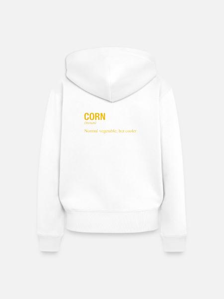 CORN - Frauen Premium Bio Zip Hoodie - Weiß