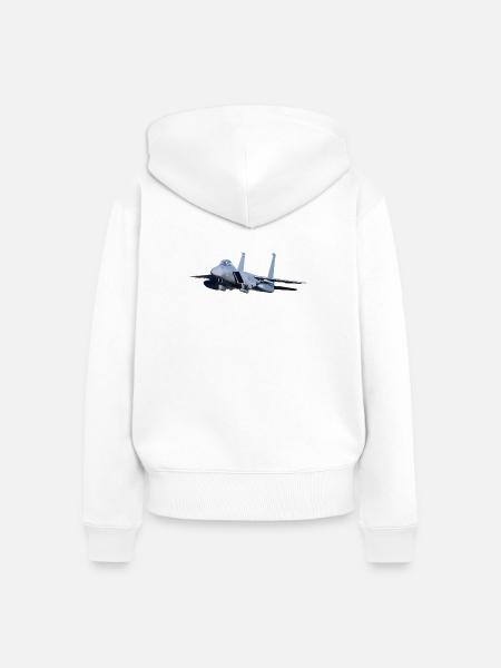 F-15 Kampfjet Illustration - Frauen Premium Bio Zip Hoodie - Weiß