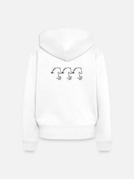 Tölter Trio - Frauen Premium Bio Zip Hoodie - Weiß