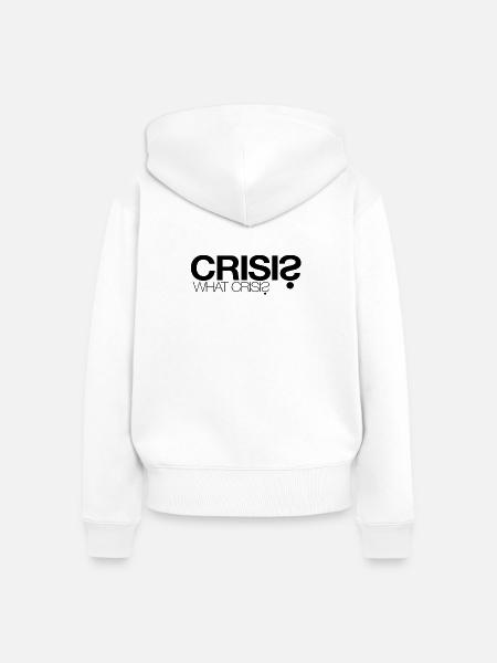 Krise? Welche Krise? - Frauen Premium Bio Zip Hoodie - Weiß