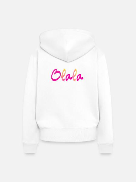 Olala - Frauen Premium Bio Zip Hoodie - Weiß