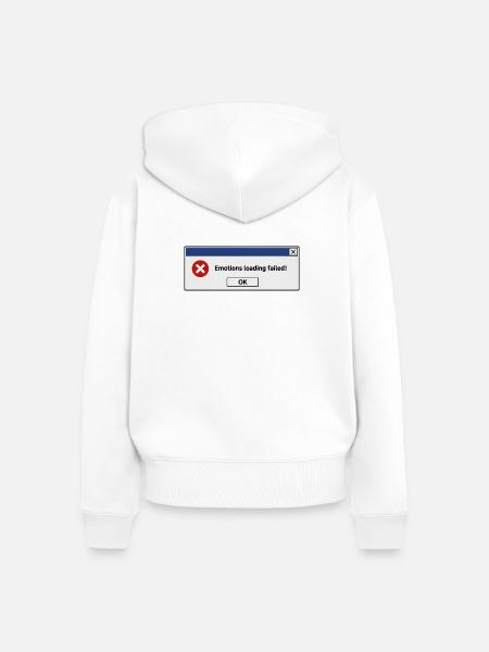 Emotions Loading Failed | Introvertierter Humor - Frauen Premium Bio Zip Hoodie - Weiß