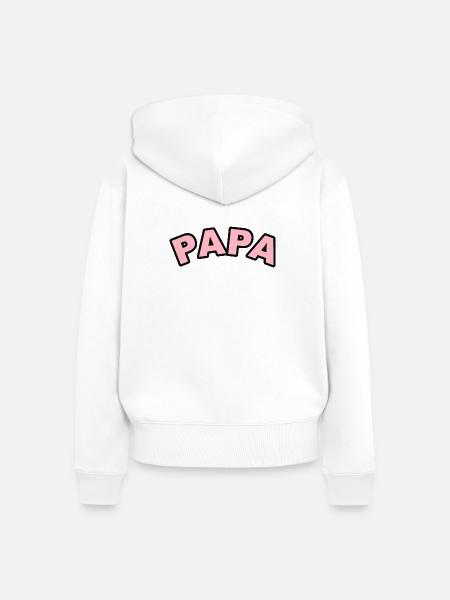 Papa Herzchen Print - Frauen Premium Bio Zip Hoodie - Weiß
