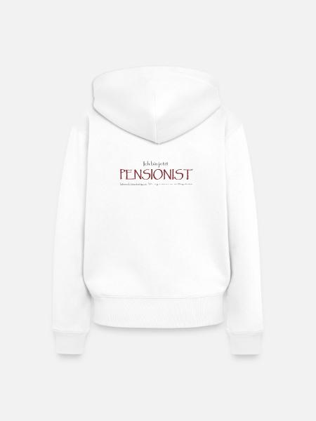 Ich bin jetzt Pensionist - Frauen Premium Bio Zip Hoodie - Weiß