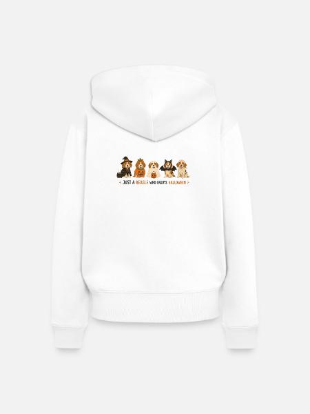 Beagle Halloween-Crew - Frauen Premium Bio Zip Hoodie - Weiß
