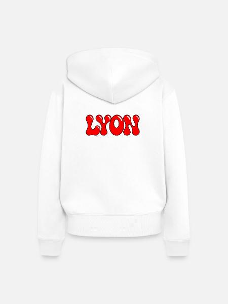 Lyon Letters Red Gum - Frauen Premium Bio Zip Hoodie - Weiß