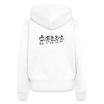tanzende Noten - Frauen Premium Bio Zip Hoodie - Weiß - Hinten - AI Model Female 172 light (172cm)