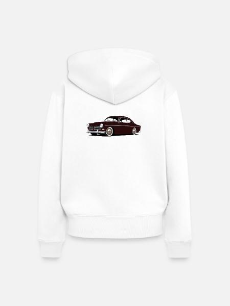 120er Serie Single Custom - Frauen Premium Bio Zip Hoodie - Weiß