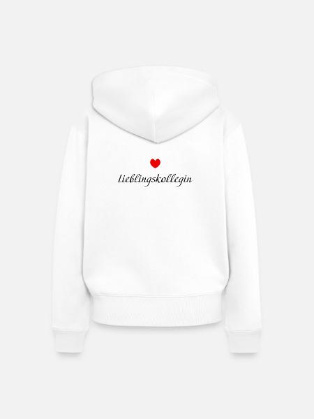 Lieblingskollegin kleines Herz - Frauen Premium Bio Zip Hoodie - Weiß