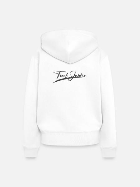 Trail Junkie - Frauen Premium Bio Zip Hoodie - Weiß