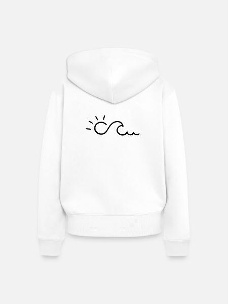 Welle mit Sonne - Frauen Premium Bio Zip Hoodie - Weiß
