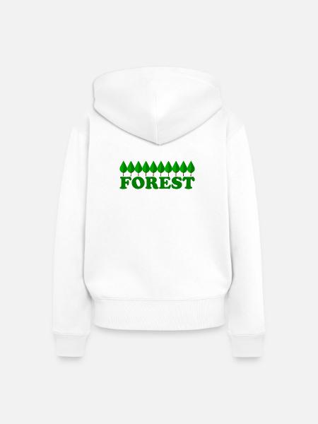 FOREST - Frauen Premium Bio Zip Hoodie - Weiß