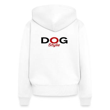 Dogstyle - Women's Premium Organic Zip Hoodie - white - Back - AI Model Female 172 light (172cm)