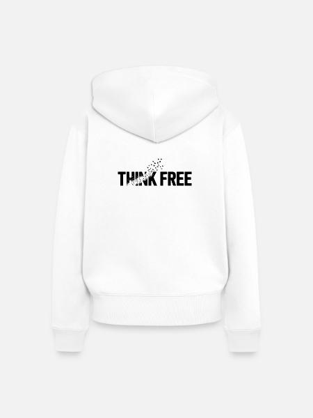 Think Free - Frauen Premium Bio Zip Hoodie - Weiß