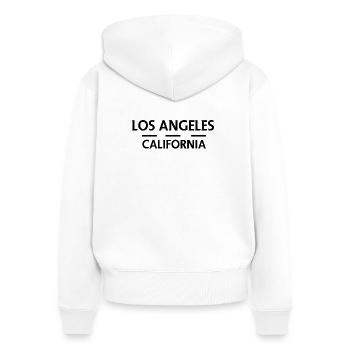 Los Angeles, Kalifornien - Frauen Premium Bio Zip Hoodie - Weiß - Hinten - AI Model Female 172 light (172cm)