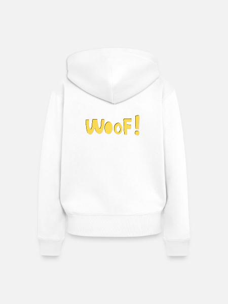 woof - Frauen Premium Bio Zip Hoodie - Weiß